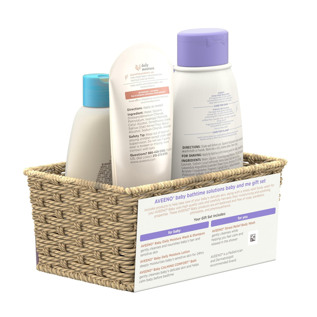 Aveeno Baby Daily Bathtime Solutions Gift Set with Moisture Lotion and Wash