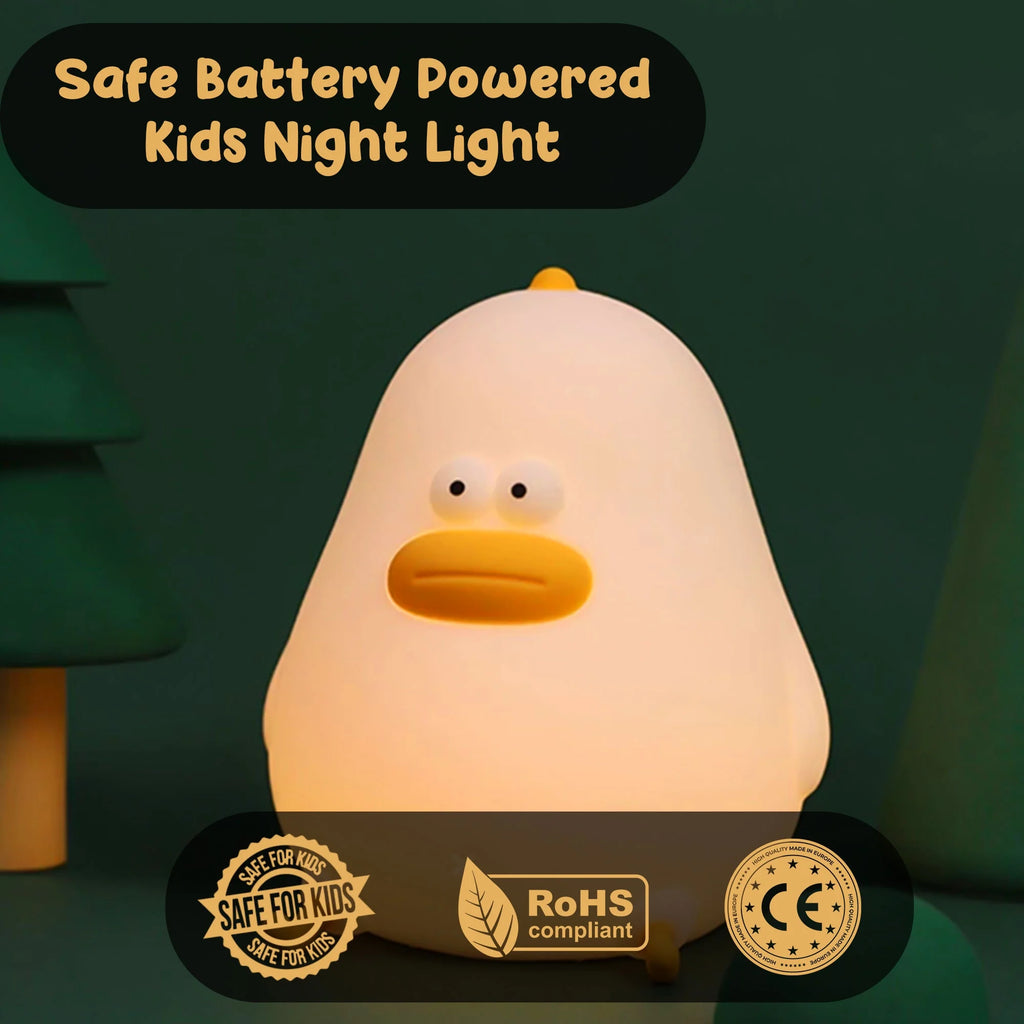 Kids Night Light – Baby Chick Night Light for Nursery Decor, Kids Bedroom – Cute Night Light Lamp for Boys, Girls – Silicone Nursery Lamp – Dimmable Battery Powered Chick Lamp