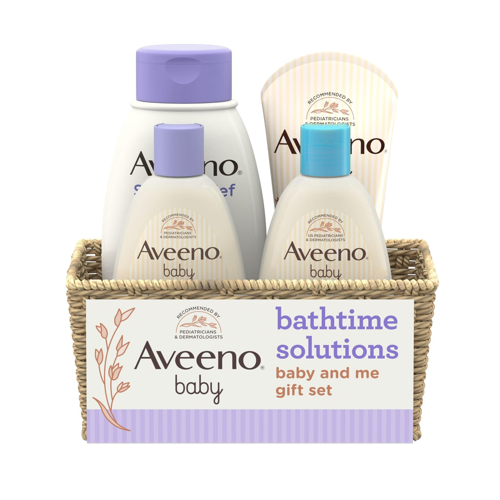 Aveeno Baby Daily Bathtime Solutions Gift Set with Moisture Lotion and Wash