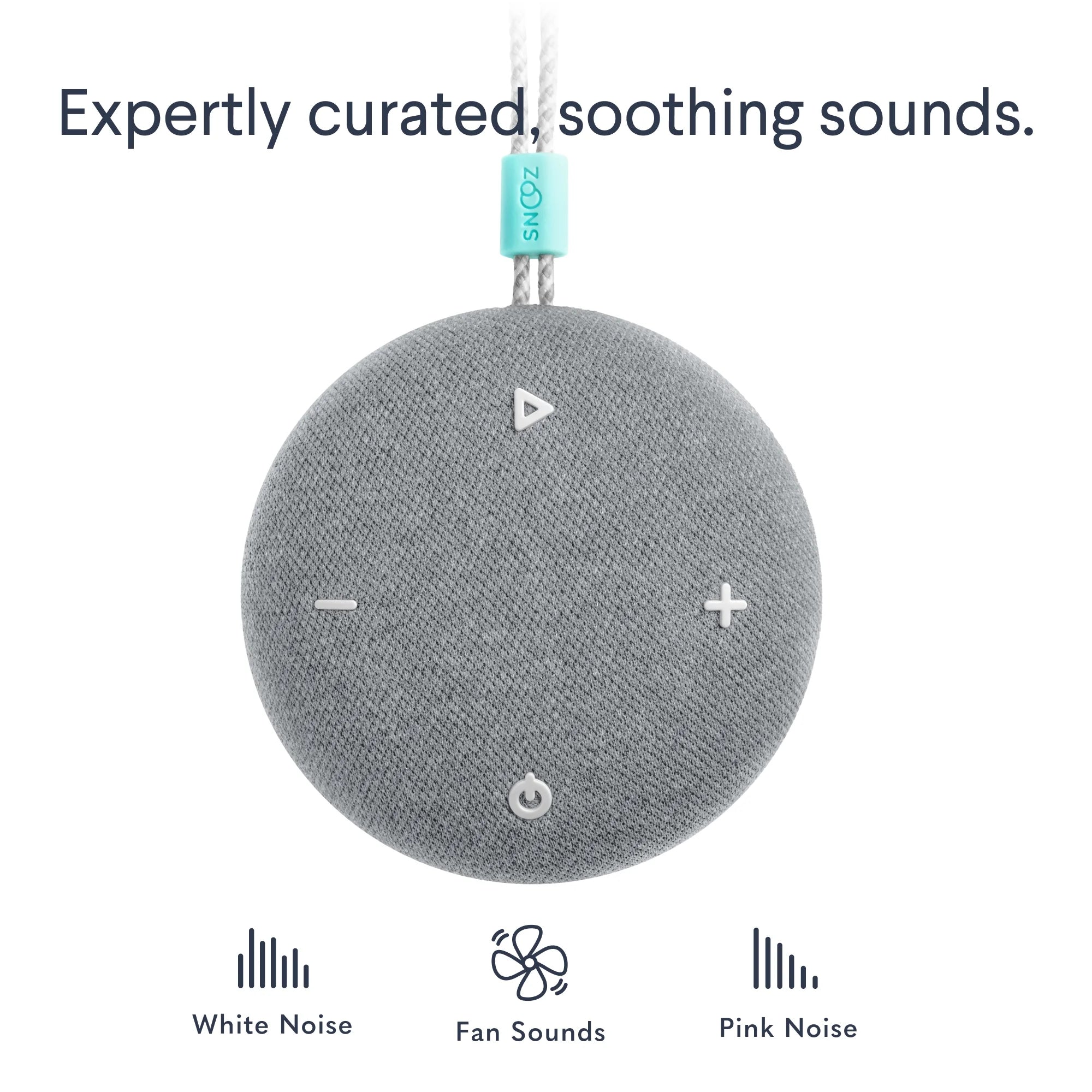 Go - Travel White Noise Sound Machine, Night Light, & Bluetooth Speaker - Portable White Noise, Pink Noise, and Fan Sounds - Charcoal