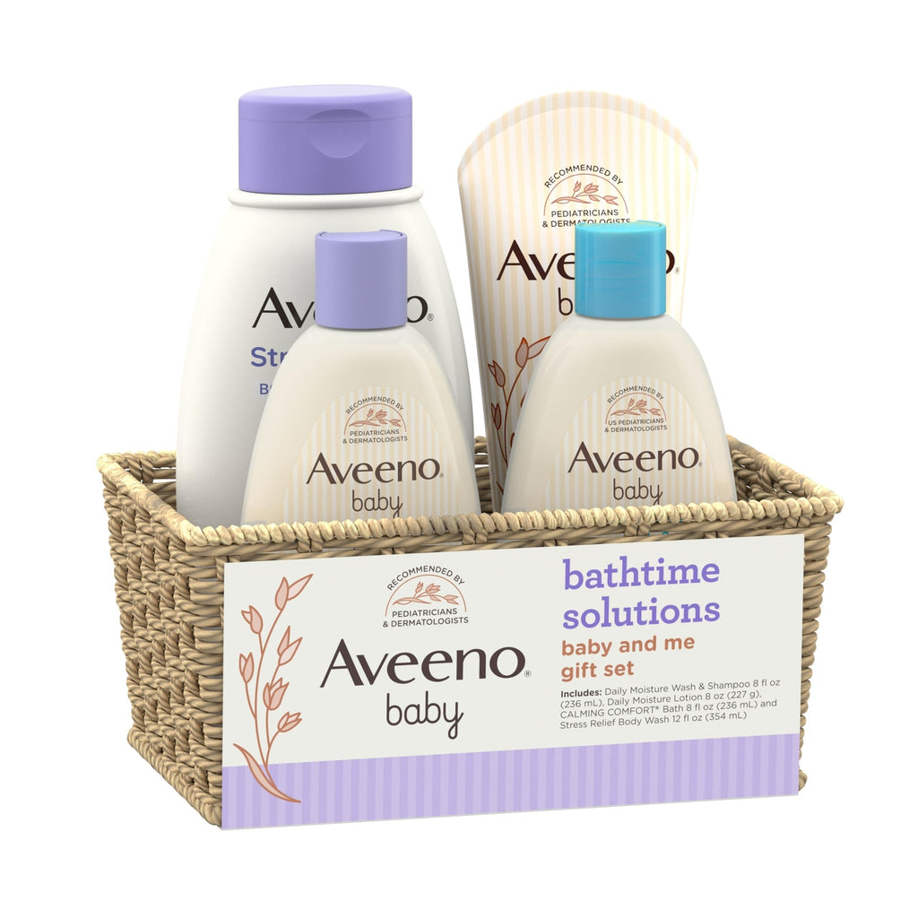 Aveeno Baby Daily Bathtime Solutions Gift Set with Moisture Lotion and Wash