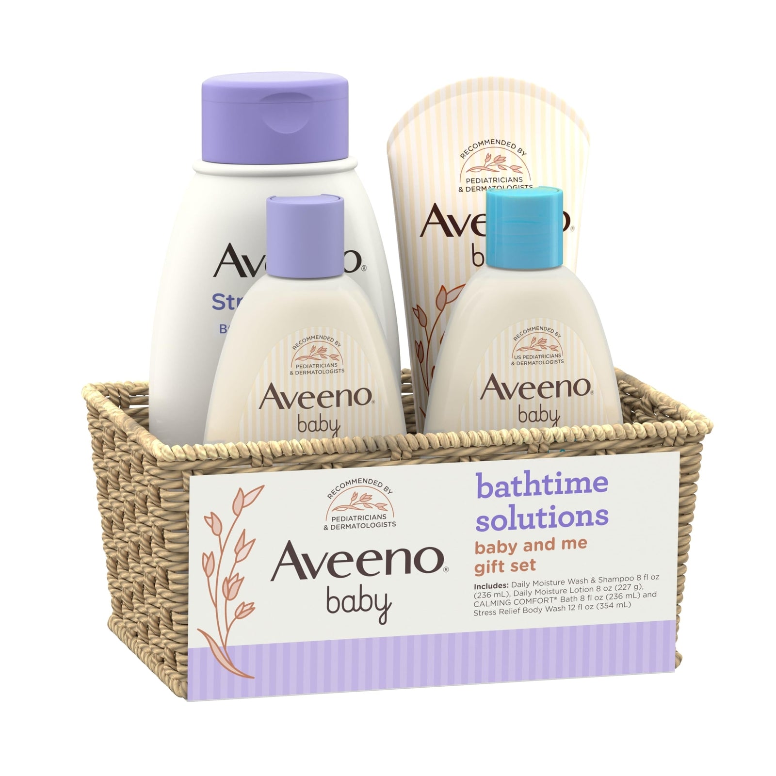 Aveeno Baby Daily Bathtime Solutions Gift Set with Moisture Lotion and Wash