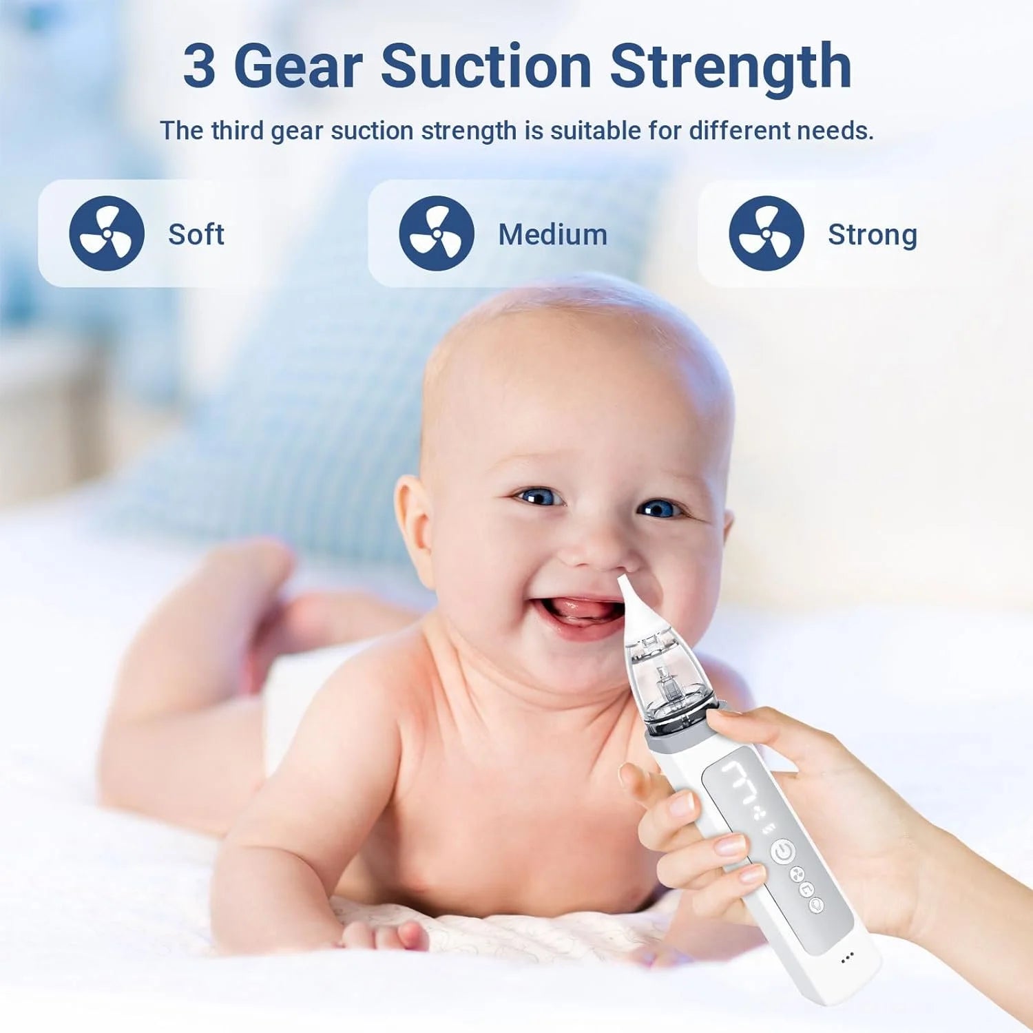 Baby Nasal Aspirator, Baby Nose Sucker, Electric Nose Aspirator for Toddler, Automatic Baby Nose Cleaner with 3 Suction Level & Music & Light
