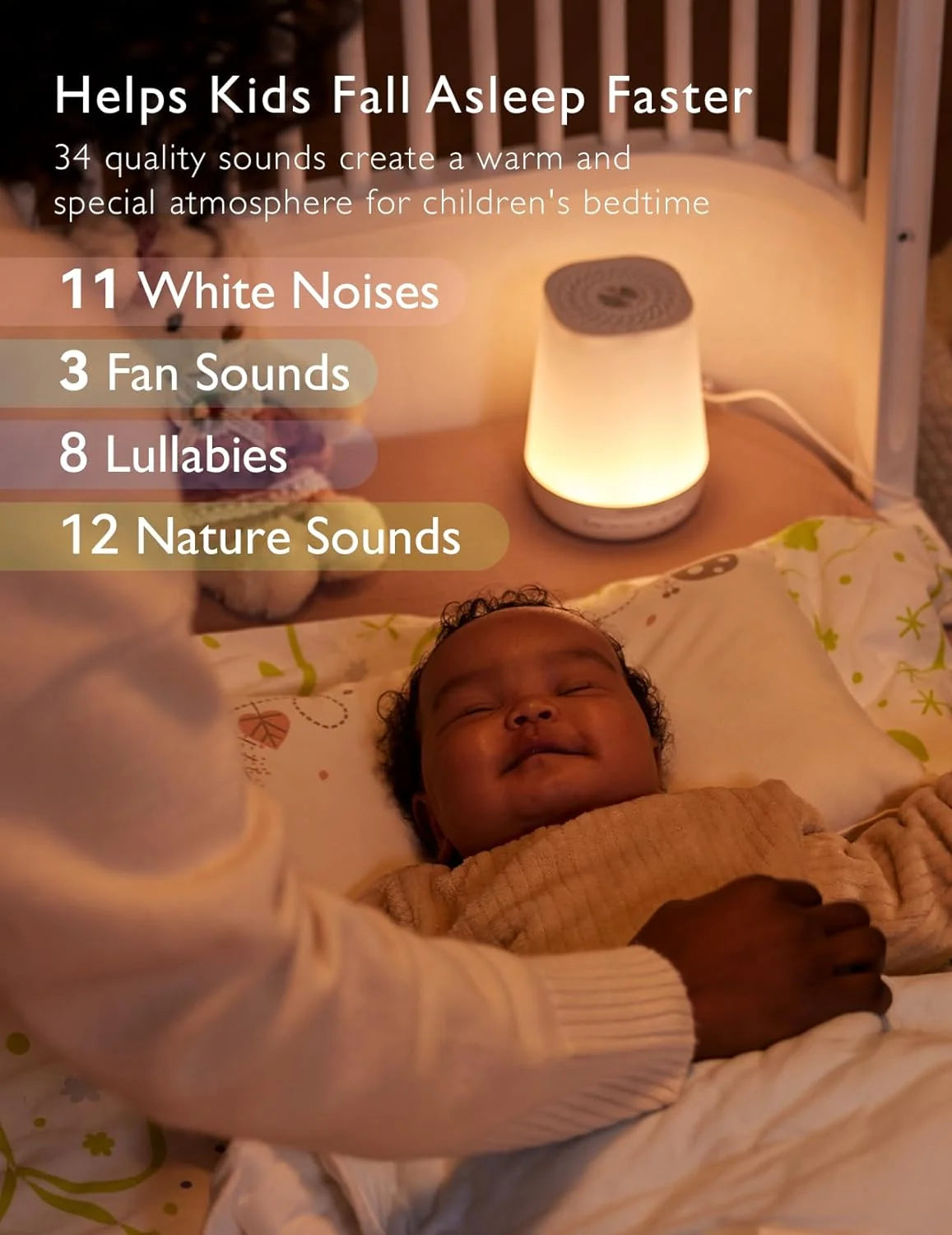 Baby Sound Machine with Rest Night Light
