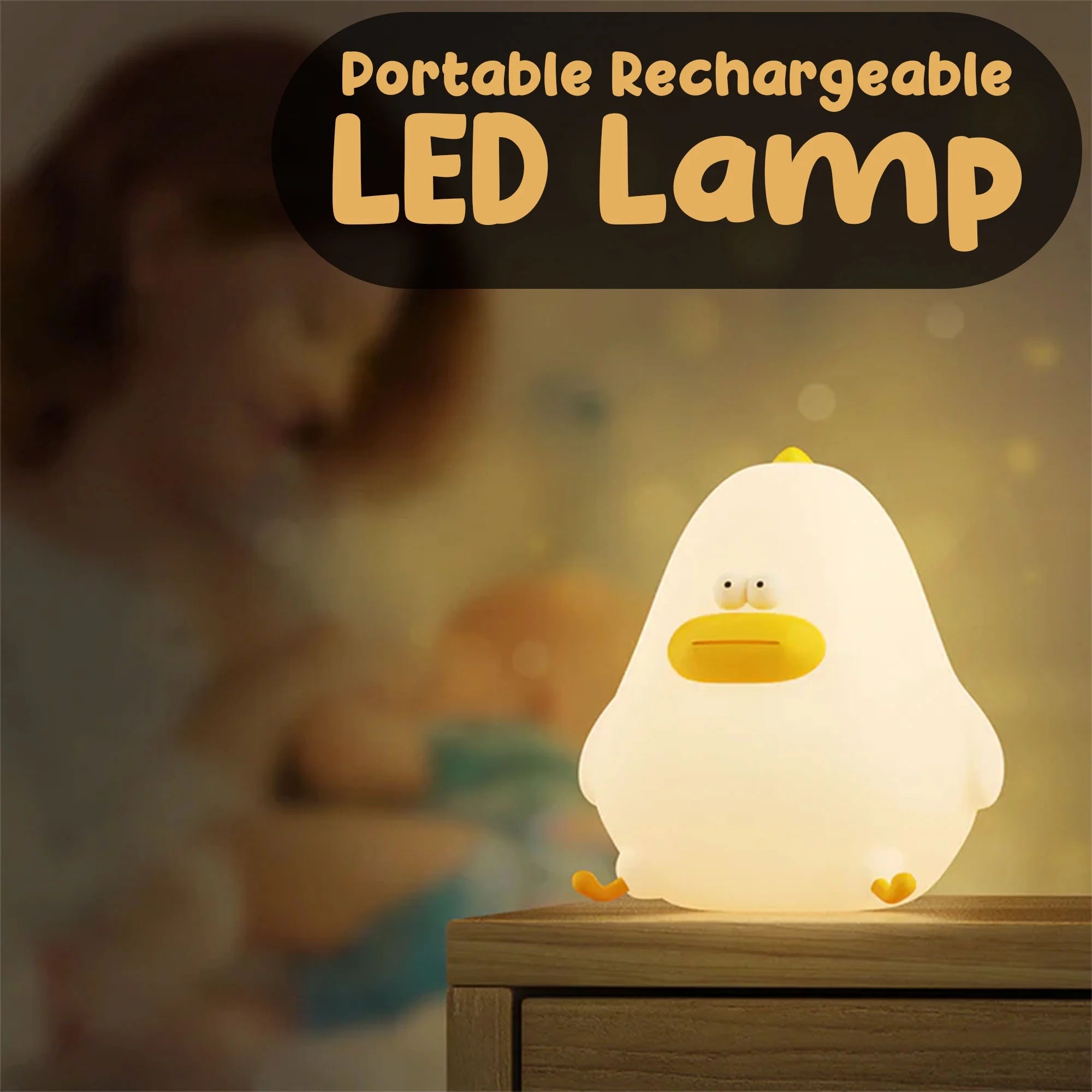 Kids Night Light – Baby Chick Night Light for Nursery Decor, Kids Bedroom – Cute Night Light Lamp for Boys, Girls – Silicone Nursery Lamp – Dimmable Battery Powered Chick Lamp
