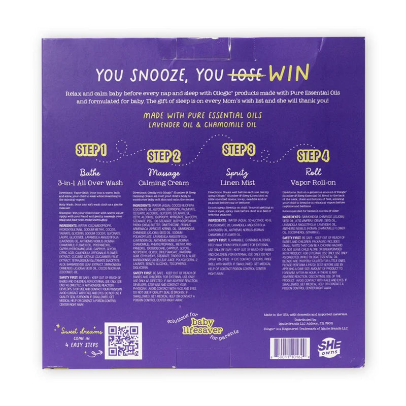 , the Gift of Sleep, Baby Sleep Bundle Using Essential Oils, Essential Oil Roll on .2 Oz, All-Over Wash 9 Oz, Calming Cream 5 Oz, Linen Mist, 4 Oz