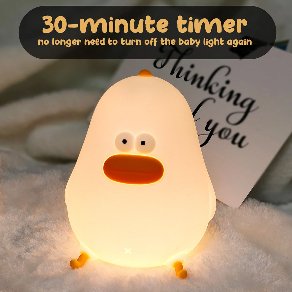 Kids Night Light – Baby Chick Night Light for Nursery Decor, Kids Bedroom – Cute Night Light Lamp for Boys, Girls – Silicone Nursery Lamp – Dimmable Battery Powered Chick Lamp
