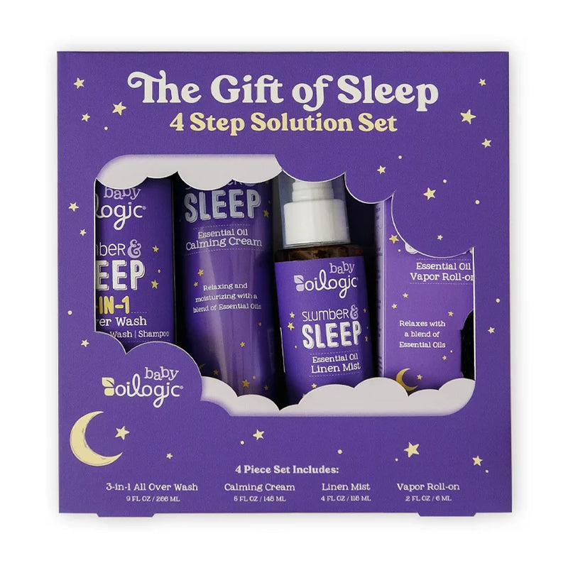 , the Gift of Sleep, Baby Sleep Bundle Using Essential Oils, Essential Oil Roll on .2 Oz, All-Over Wash 9 Oz, Calming Cream 5 Oz, Linen Mist, 4 Oz