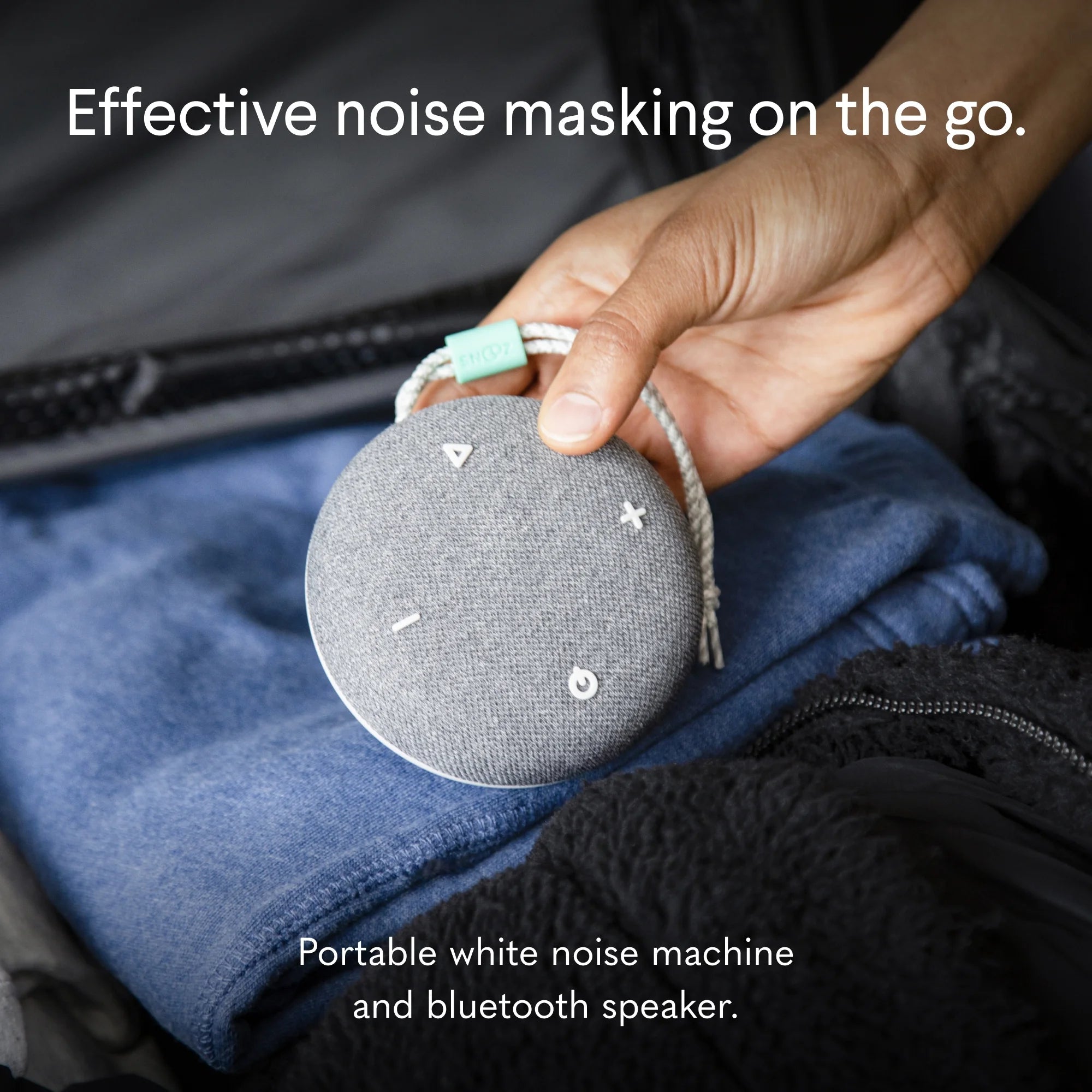 Go - Travel White Noise Sound Machine, Night Light, & Bluetooth Speaker - Portable White Noise, Pink Noise, and Fan Sounds - Charcoal