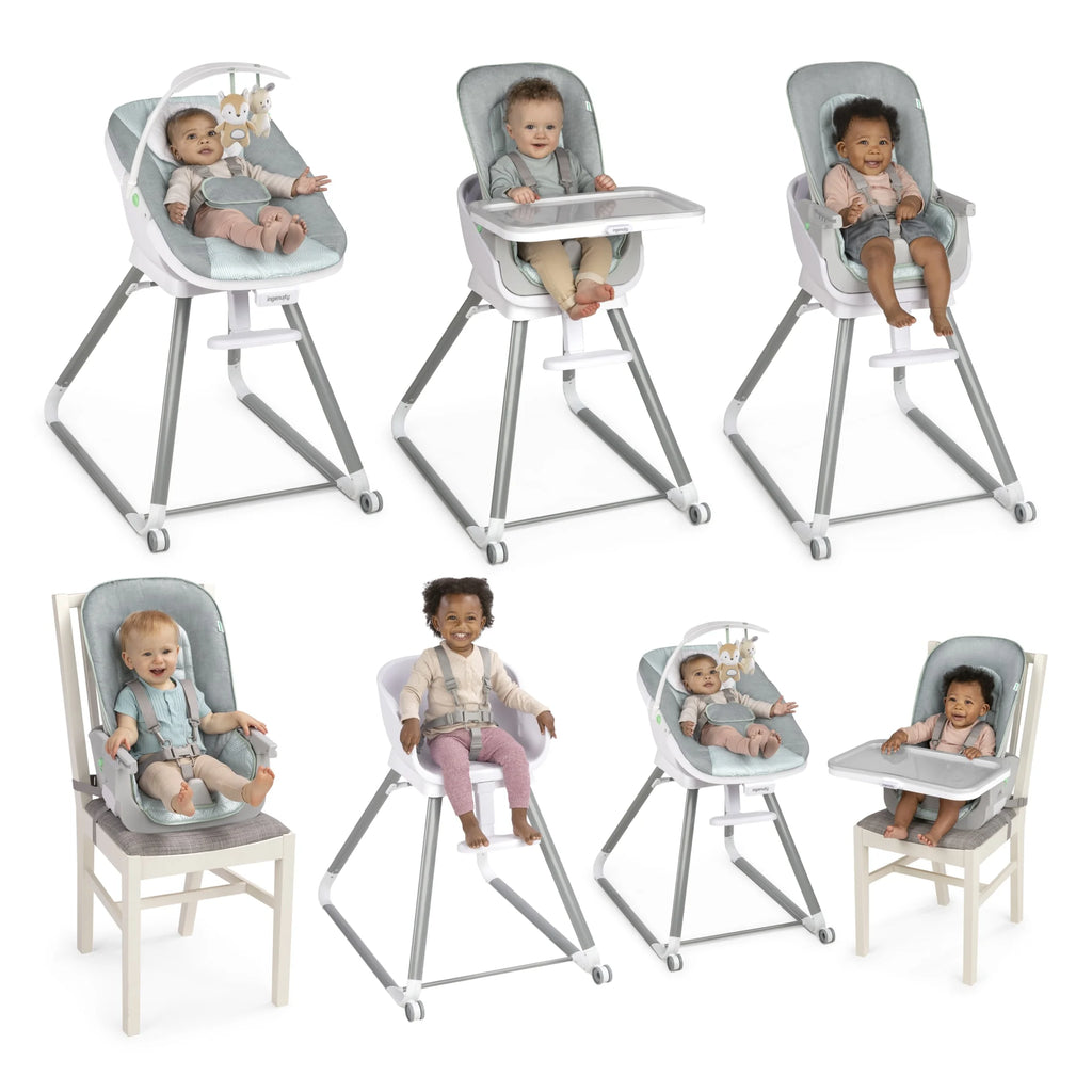 Beanstalk Baby to Big Kid 6-In-1 High Chair, Booster Seat and More, Newborn to 5 Yrs - Ray