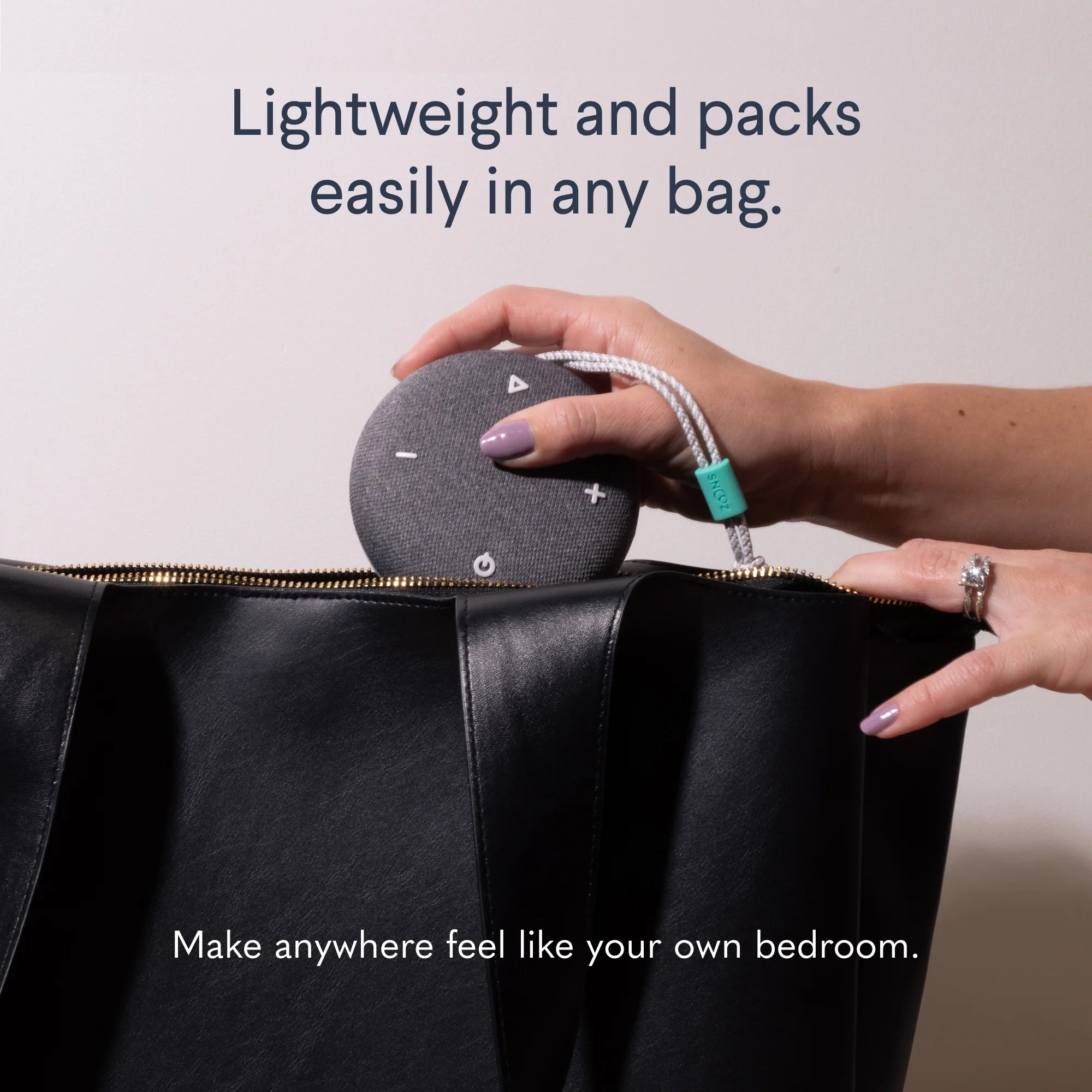 Go - Travel White Noise Sound Machine, Night Light, & Bluetooth Speaker - Portable White Noise, Pink Noise, and Fan Sounds - Charcoal