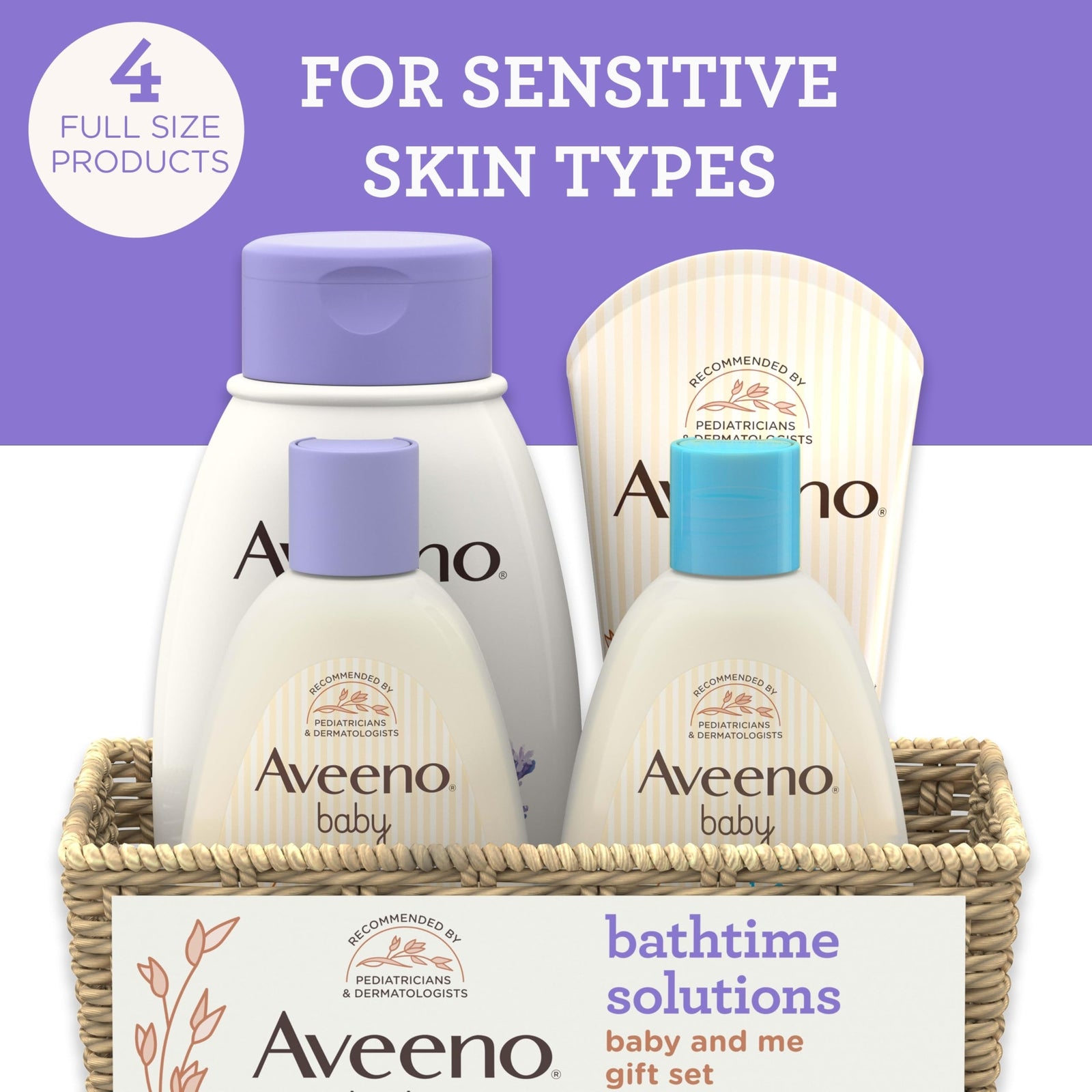 Aveeno Baby Daily Bathtime Solutions Gift Set with Moisture Lotion and Wash